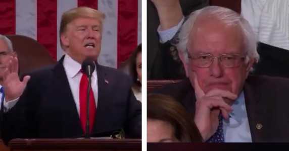 Bernie Scowl and Trump SOTU