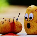 Potato kitchen knife fork murder