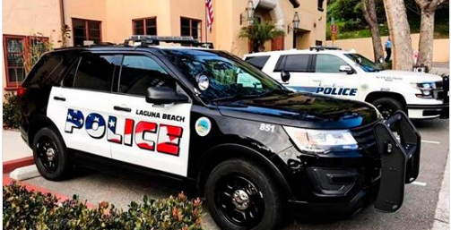 Laguna Beach Police Car - Flag logo