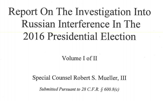 Mueller Report Cover Page
