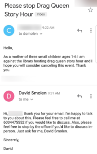 David Smolen Drag Queen Conway exchange