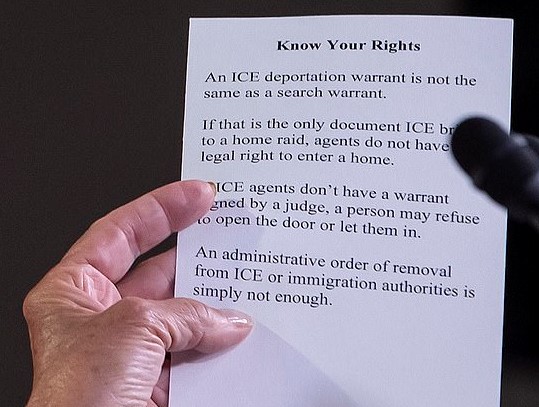 Pelosi cheat sheet for statement about ice raids