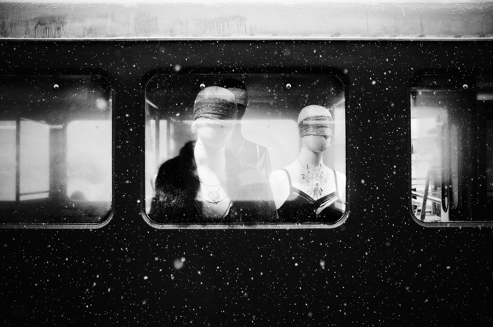 blindfold, spooky train window