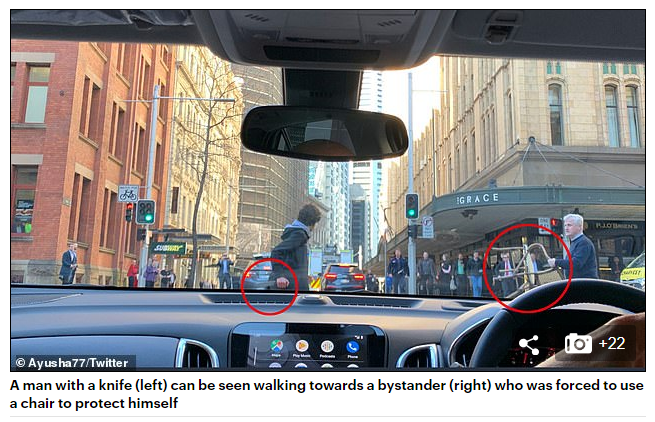 Man defends himself with a chair