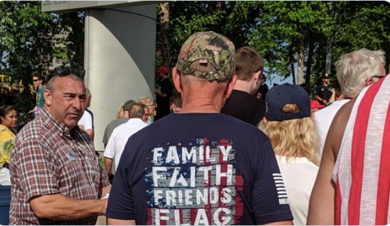 Trump Rally - Family Faith Friends Flag