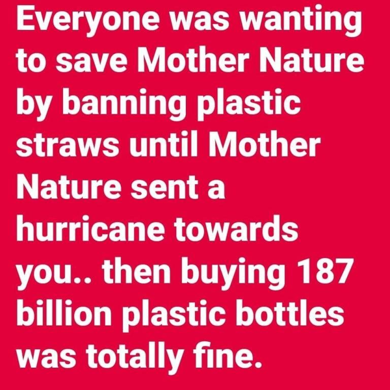 Disaster and plastic water bottles