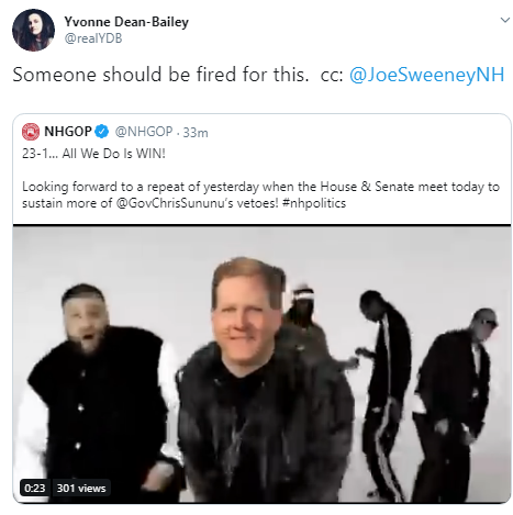 Yvonne offended by rap video with sununu
