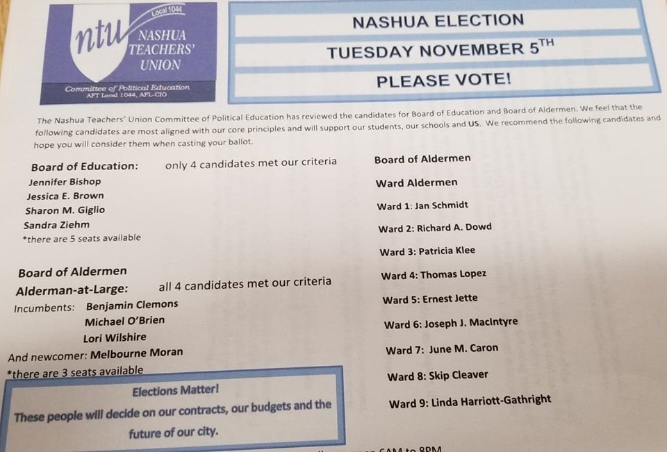 NTU Literature handed out on School property