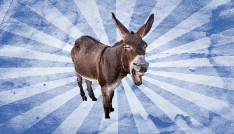 Propaganda braying donkey Blue