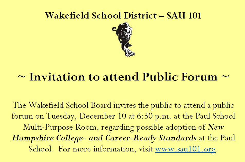 Wakefield forum on Common Core