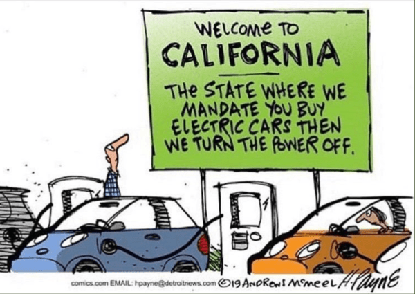 CA mandate EV turns off power