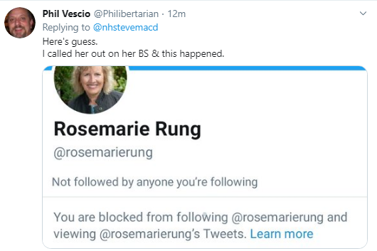 Rung blocks tweeter who calls her out