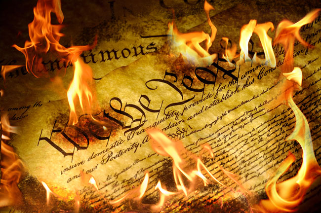 Constitution on fire