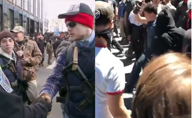 VA Gun rights rally vs antifa protest in portland