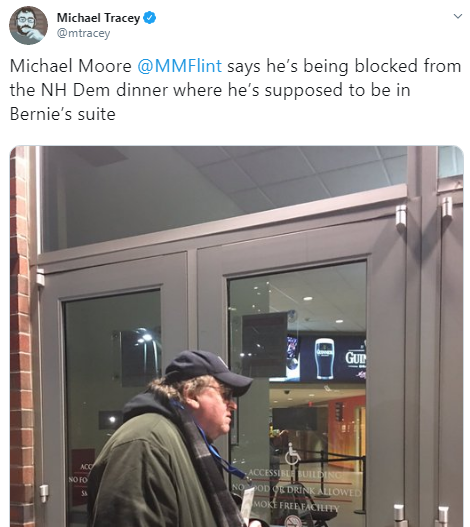 MIchael Moore Shaheen dinner tweet