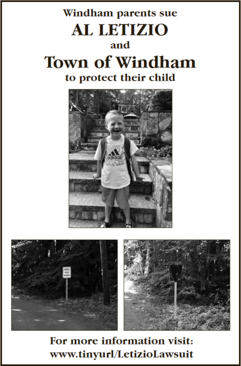 Newspaper ad - suit against Al Letizio Sr