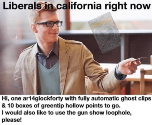 Liberals ordering a gun