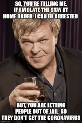 Stay at home letting criminals out of jail