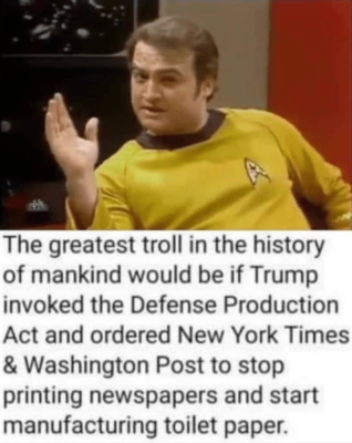 Trump WaPo NYT toilet paper