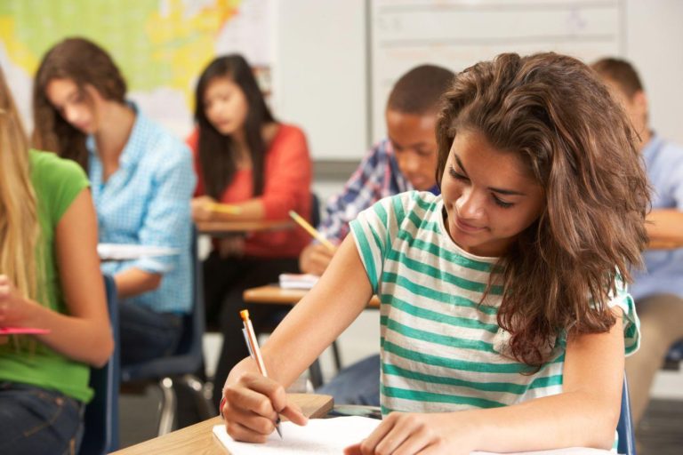 Student in class
