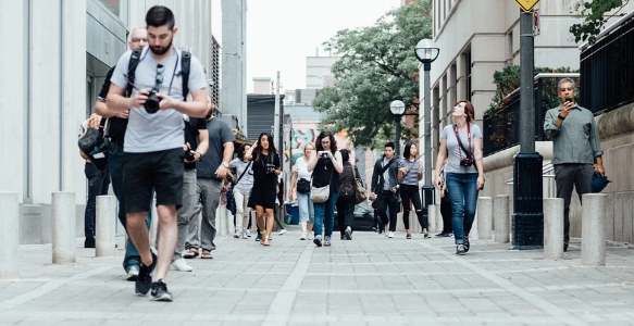 Pedestrians crossing
