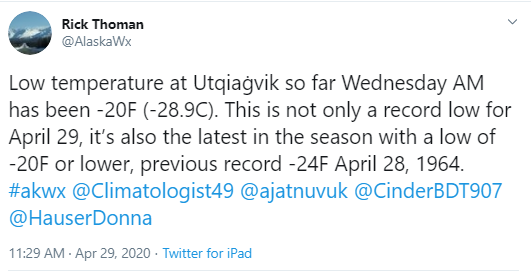 Record cold night in northernmost US town in Alaska