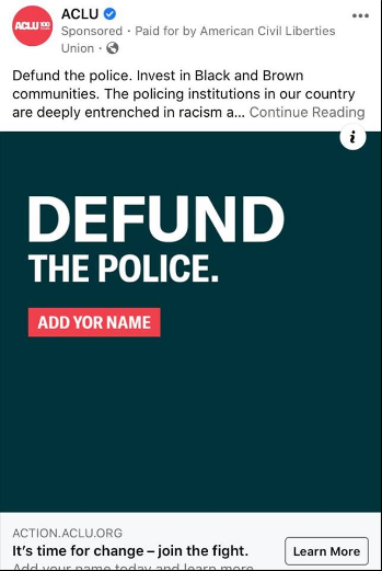 ACLU defund police