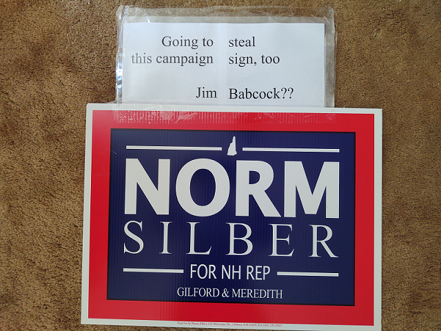 Norms sign - warning to Jim Babcock 2