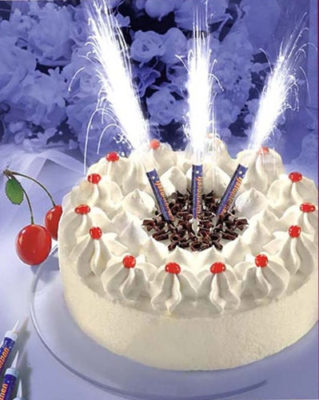 birthday cake with sparkles