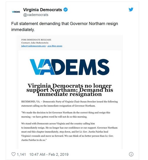 va_dems_want to cancel VA Gov Northam