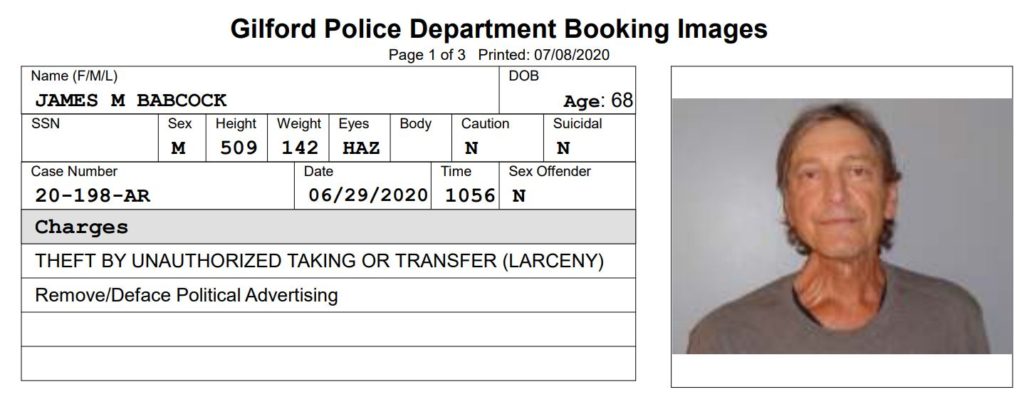 Jom Babcock - arrest log