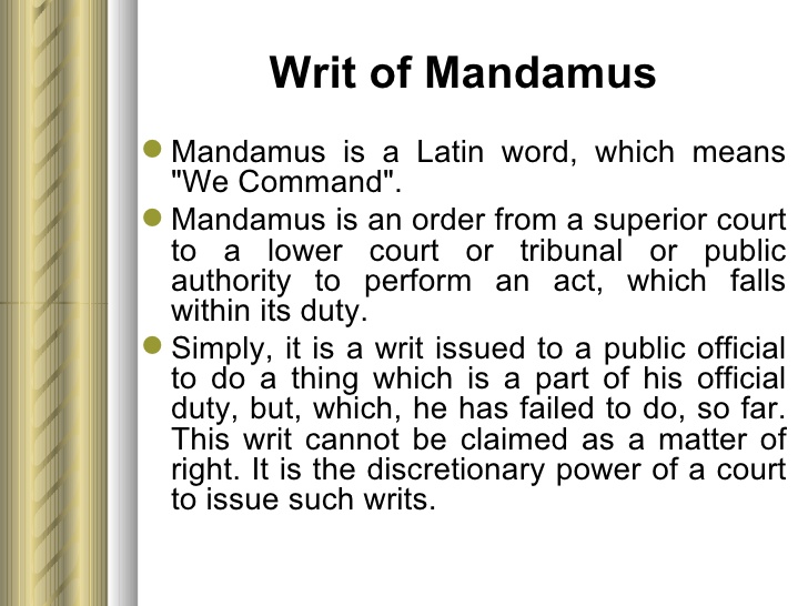 Writ of Mandamus