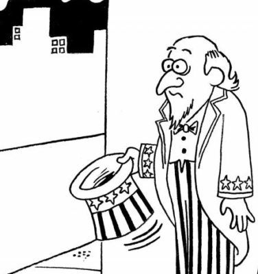 GoGovernMe Uncle Sam, Hat in hand