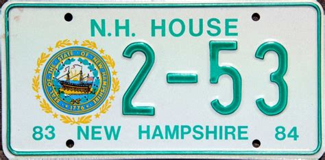 NH State Rep license plate 2-53