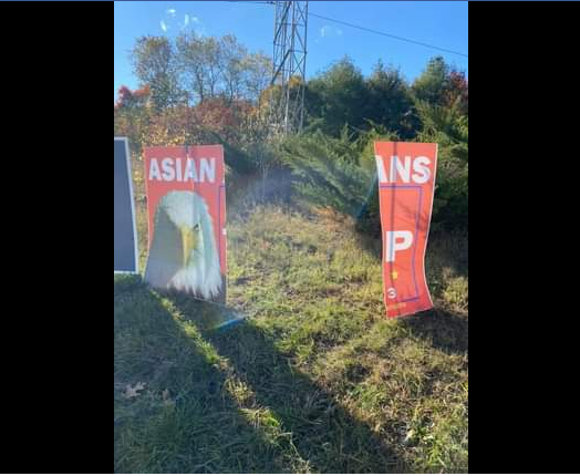Bedford - Asians for Trump Sign Destroyed
