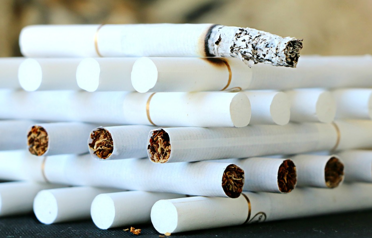 Cigarettes stacked