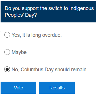 Fosters - dump Columbus Day poll