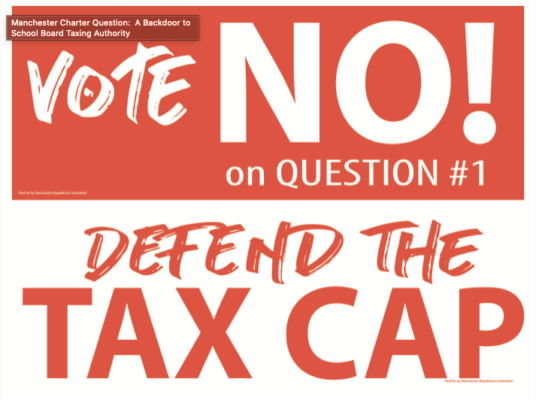 Manchester charter vote No logo