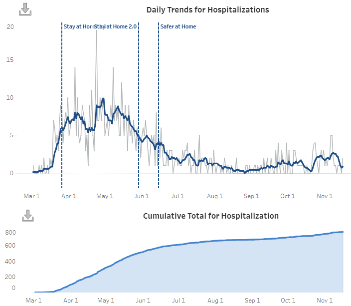 Daily Trends for Hospitalizations