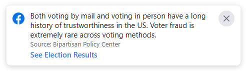 FB says vote by mail safe