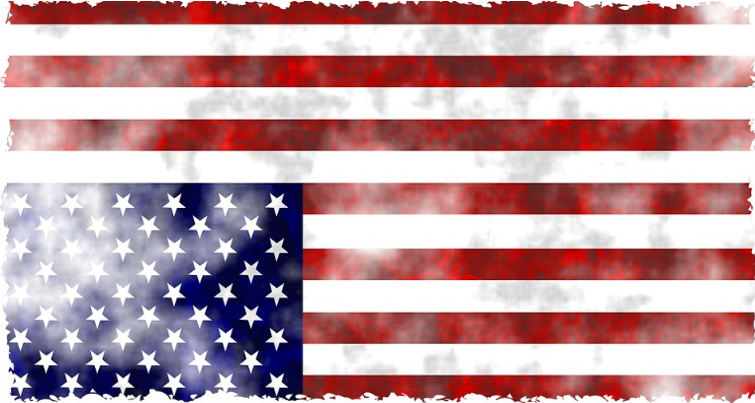 American Flag upside down distress