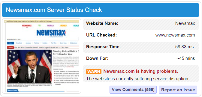 NewsMax is down?