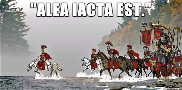 Romans cross the river