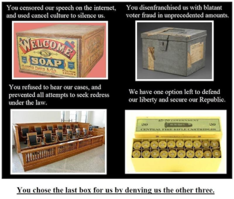 The four boxes Soap Ballot Jury Ammo