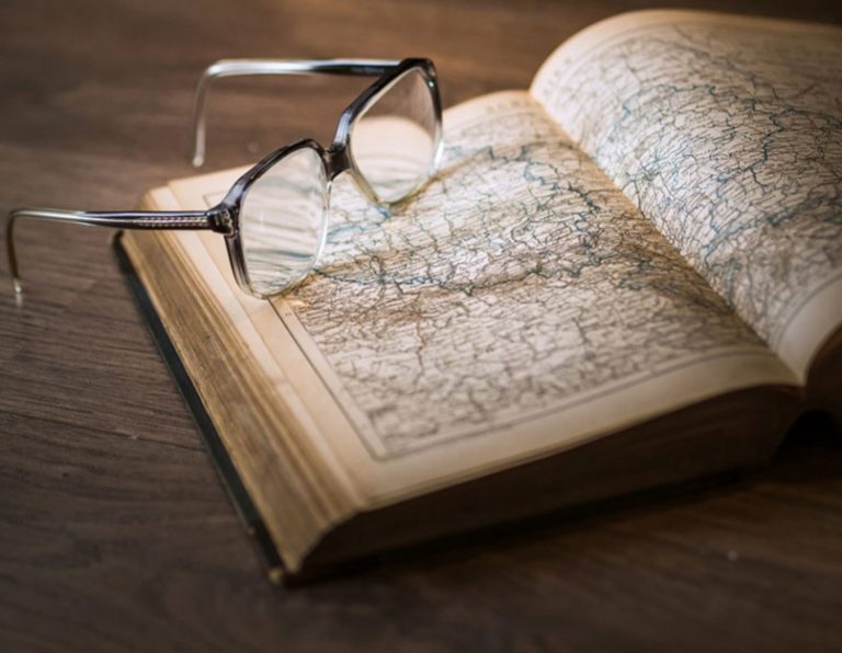 Map book glasses