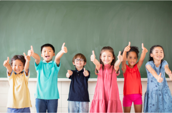 Kids thumbs up
