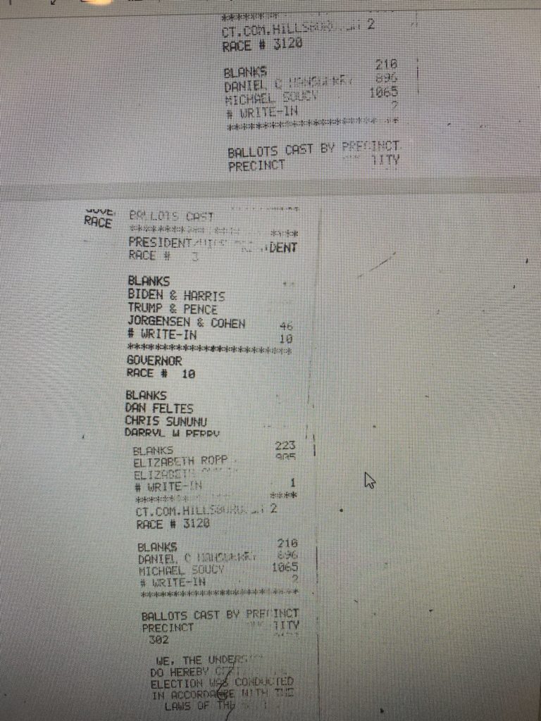 Nashua tabulator machine slip Tape 1