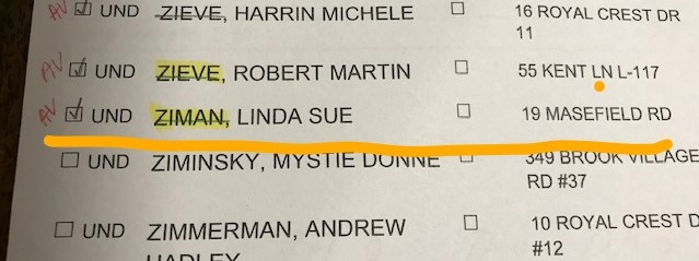 Linda Sue Ziman Checklist