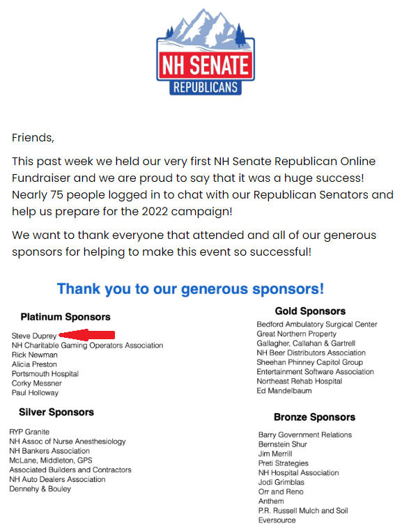 NH Senate Republicans Steve Duprey