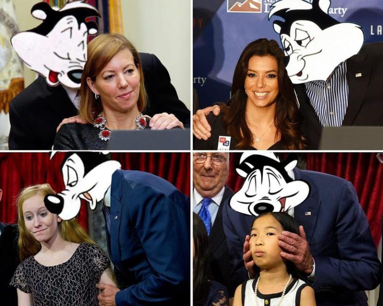 Pepe Le Pew Biden Hair sniffing